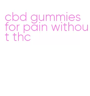 cbd gummies for pain without thc