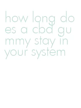 how long does a cbd gummy stay in your system