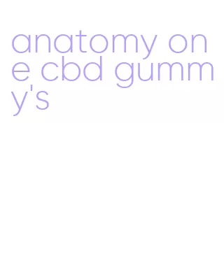 anatomy one cbd gummy's